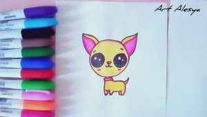 Как нарисовать щенка чихуахуа!