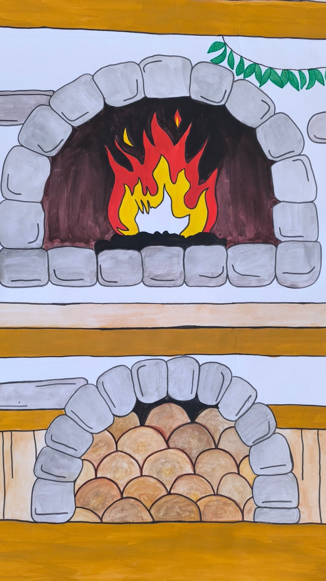 Готовимся к Масленице. Рисуем камин,печь для декораций. смотреть онлайн