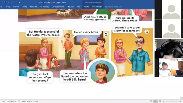 SESIÓN ZOOM.PERSONALITY ADJECTIVES 5º PRIM 24/07/2020