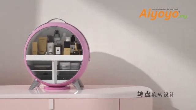 LED Light Makeup Mirror Cosmetic Storage Box @ AiYOYO.my смотреть онлайн