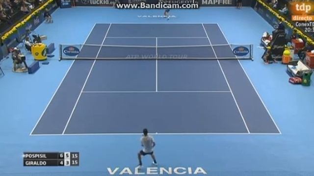 Vasek Pospisil vs Santiago Giraldo - Last Game & Match Point - Valencia 2015 - 26/10/2015 смотреть онлайн