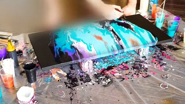 Двойная мята. Fluid art. Acrylic pouring. Заливка акрилом. смотреть онлайн