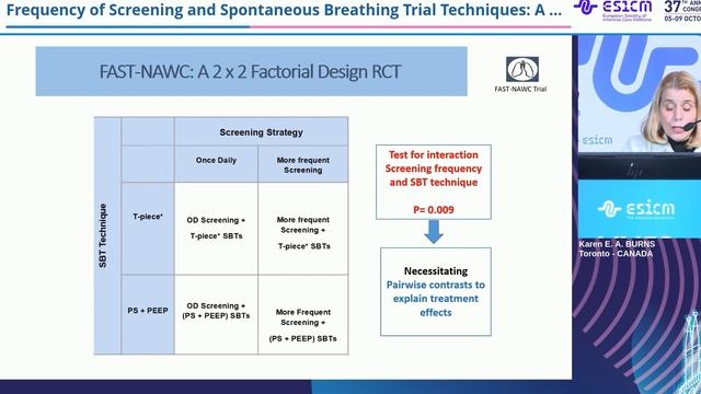 Frequency of Screening and Spont Breath Tr Techniques A Factorial Randomized Trial Karen E. A. Burns