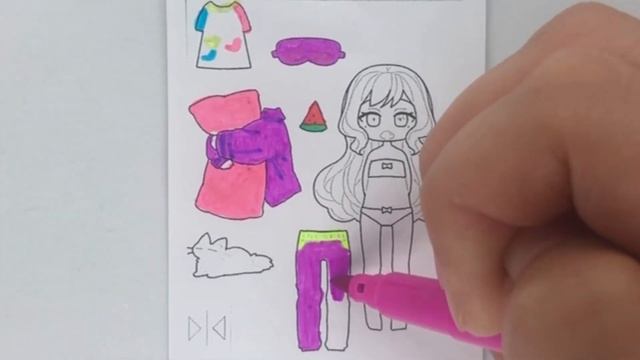 DIY How To Make Sleep Wear Sakura School Simulator Paper Doll Dress Up | Drawing Coloring #sakura смотреть онлайн