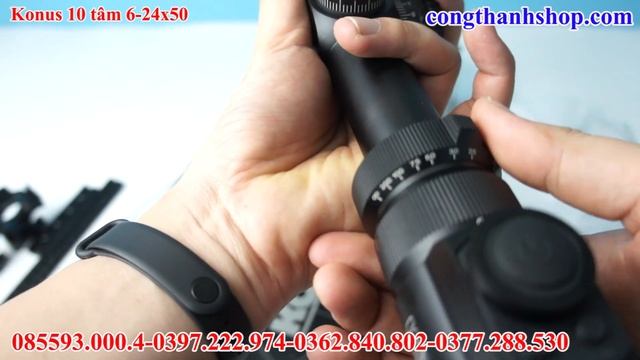 Siêu phẩm kính ngắm Konus Italia 10 tâm điện tử EL30 6-24x50,siêu nét,bảo hành nhảy tâm ,Có đèn tâm смотреть онлайн