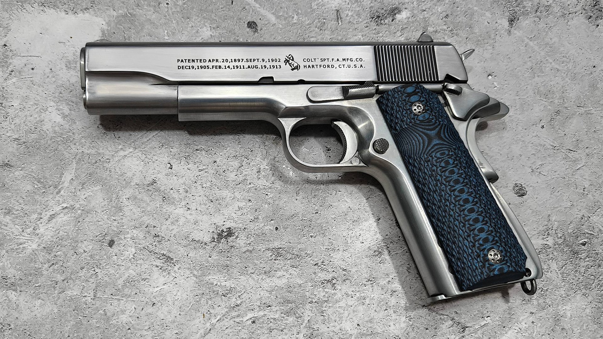 KWC-GLETCHER-STALKER COLT 1911 - "ПСИХОПАТ" ВЕРСИЯ - ПНЕВМАТИЧЕСКИЙ ПИСТОЛЕТ С BLOWBACK (CO2) смотреть онлайн