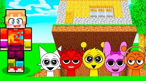 СПРУНКИ ЖИВУТ ПОД МОИМ ДОМОМ 1000 ЛЕТ 🌈 МАЙНКРАФТ SPRUNKI INCREDIBOX MINECRAFT