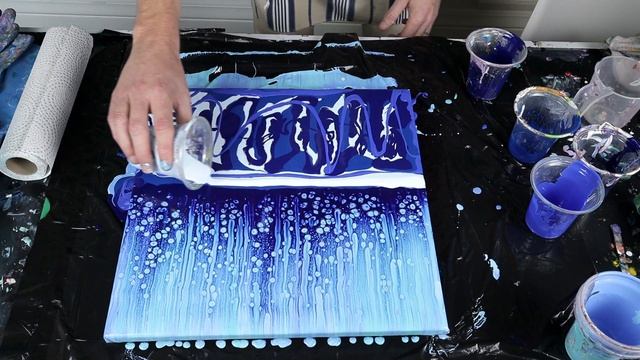 009  Accidental Double Swipe Pour - Mistake Turns Out GREAT - Acrylic Pouring With G
