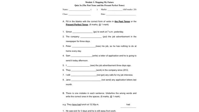 Present perfect Quiz 3a смотреть онлайн