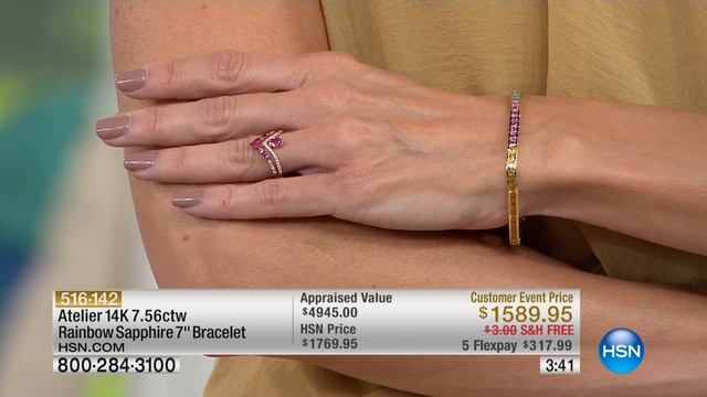 Atelier 14K 7.56ctw Rainbow Sapphire 7" Bracelet смотреть онлайн