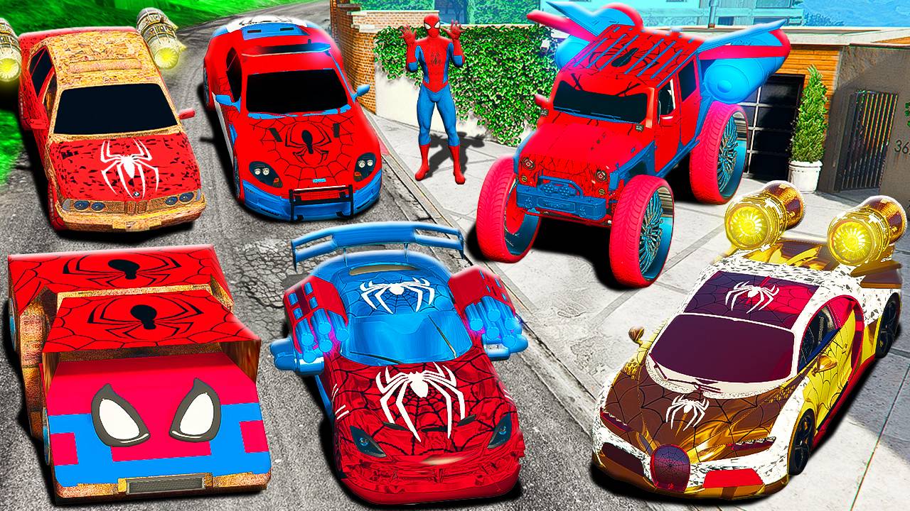 УГНАЛ ВСЕ СЕКРЕТНЫЕ ТАЧКИ ЧЕЛОВЕКА ПАУКА В ГТА 5! смотреть онлайн