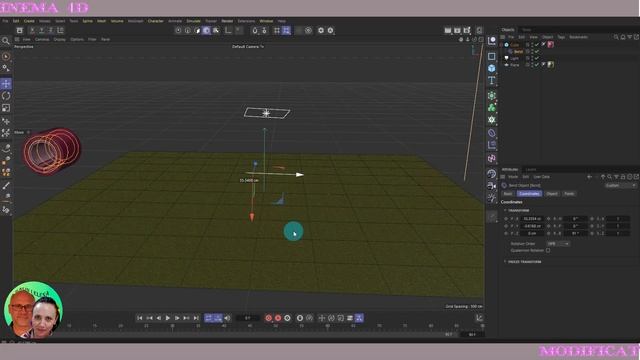 Как использовать модификатор bend в Cinema 4D/How to use the Bend modifier in Cinema 4D смотреть онлайн
