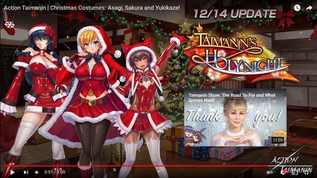 CHRISTMAS ASAGI, SAKURA AND YUKIKAZE RETURNING!!! (Action Taimanin) смотреть онлайн