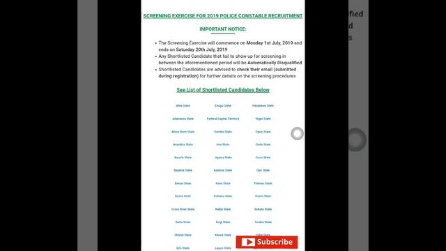 Screening Exercise for 2019 Police Constables Recruitment смотреть онлайн