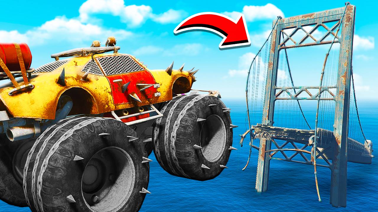 СМОЖЕТ ЛИ МОНСТР ТРАК ПЕРЕЛЕТЕТЬ СЛОМАННЫЙ МОСТ В ГТА 5? ЭКСПЕРИМЕНТ В GTA 5! смотреть онлайн