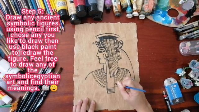 How to make Papyrus paper using used brown paper bag and painting tutorials. смотреть онлайн