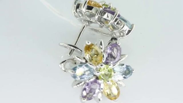 Серьги оправа серебро 925, вставка самоцветы смотреть онлайн