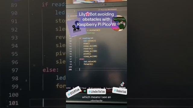 Lily∞Bot with Raspberry Pi Pico W: Explaining MicroPython obstacle avoidance code смотреть онлайн