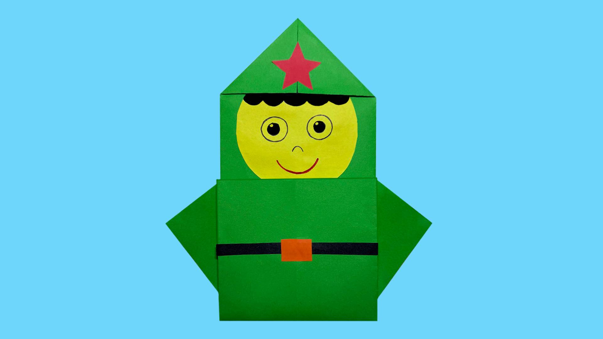 Солдатик из бумаги. Как сделать солдата из бумаги. Подарок на 23 февраля Поделка на 9 мая смотреть онлайн