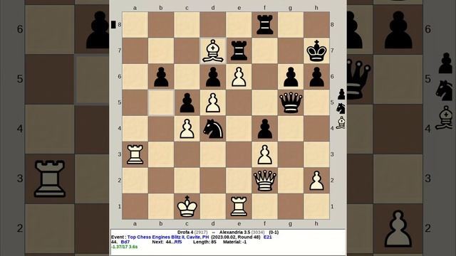 Drofa 4 vs Alexandria 3.5 | Top Chess Engines Blitz II, 230802 R48 смотреть онлайн