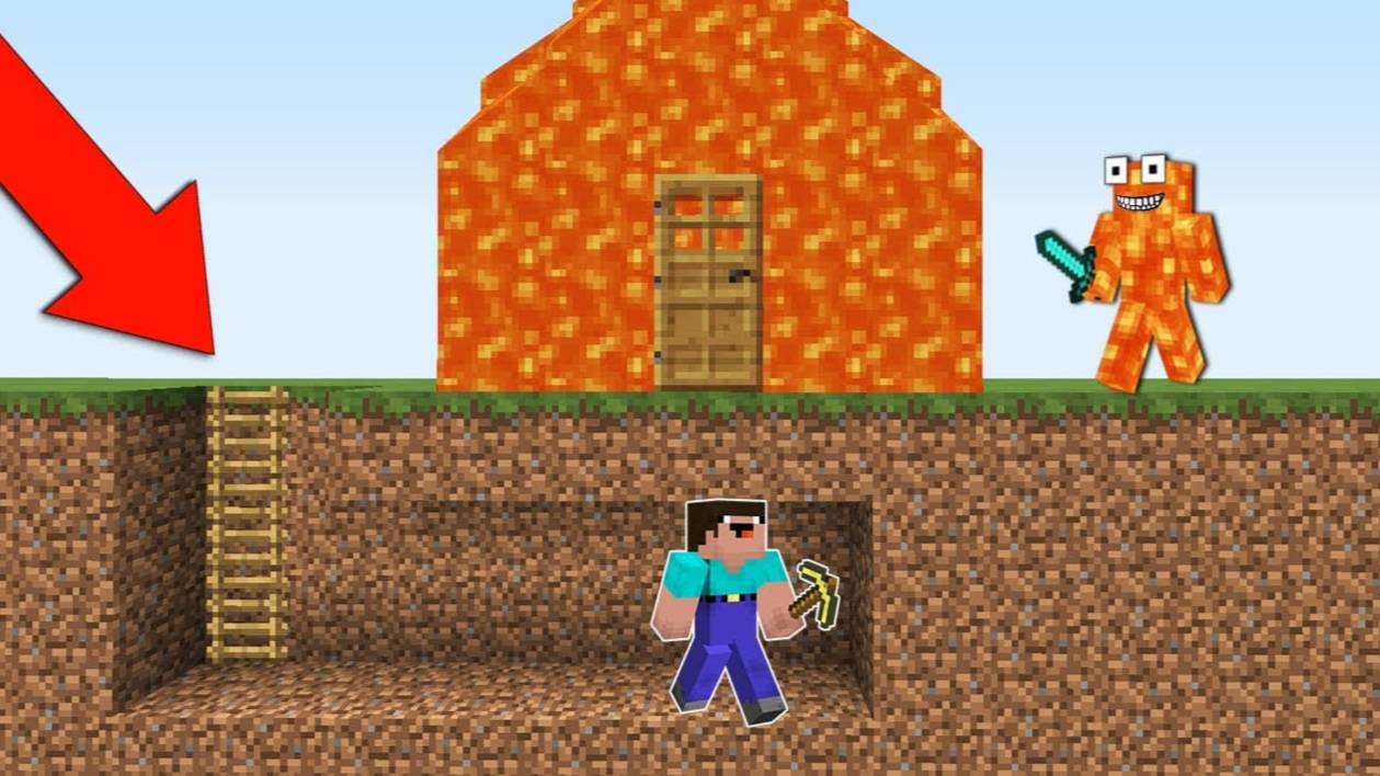 📹 НУБ ПОСТРОИЛ СЕКРЕТНЫЙ ПРОХОД ПОД ДОМОМ ИЗ ЛАВЫ В МАЙНКРАФТ ! НУБИК ПРОТИВ ЛАВОВЫЙ МОНСТР MINECR смотреть онлайн