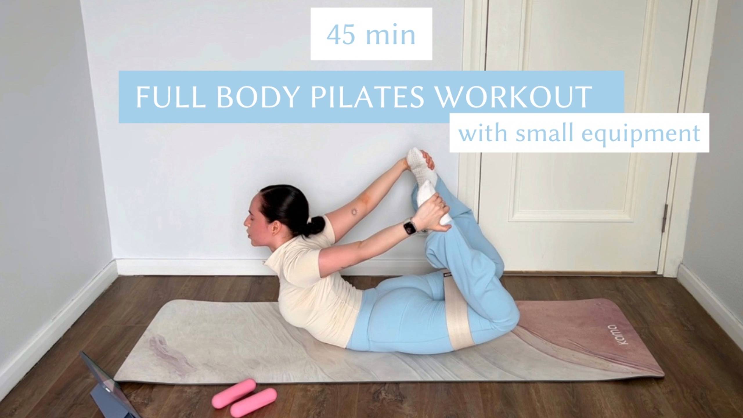 45 мин Пилатес с малым оборудованием|Пилатес для укрепления мышц всего тела смотреть онлайн