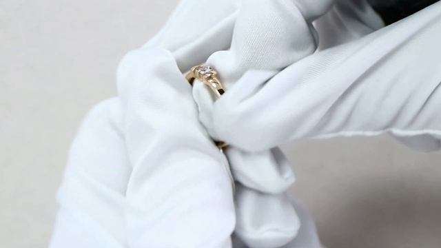 Золотое кольцо AQUAMARINE с фианитом 68162 смотреть онлайн