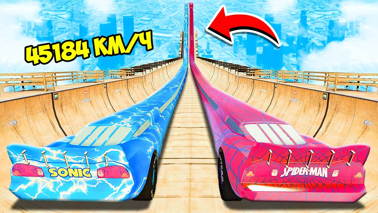 СПУСК БЕЗ ТОРМОЗОВ НА САМЫХ ДЛИННЫХ ЛИМУЗИНАХ МОЛНИЯ МАКВИН В ГТА 5! ЭКСПЕРИМЕНТ В GTA 5! смотреть онлайн