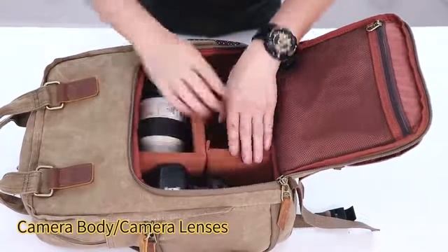 Waterproof Waxed Canvas Camera Backpack -- Woosir смотреть онлайн