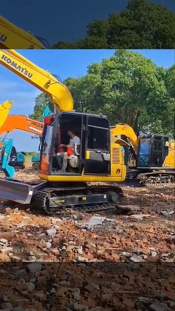 Japan mini excavator 7 tons Komatsu PC70 small used excavator suitable for earthwork смотреть онлайн