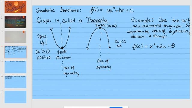 MTH 112 Polynomials functions-Quadratics and their graphs 1/3 смотреть онлайн