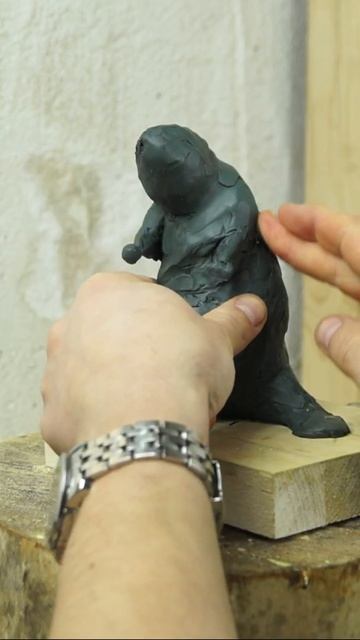 лепка из пластилина бобр/plasticine Beaver  #beavermodeling  #бобр #бобризпластилина   #shorts