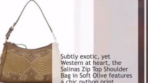 Salinas Zip Top Shoulder Bag - Soft Olive - lonestarwesterndecor.com