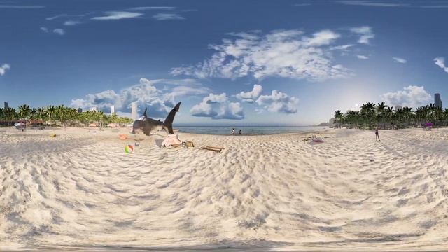 360º Megalodon Shark vs. Worm in Beach VR life смотреть онлайн