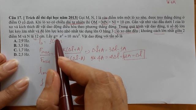 [Vật Lí 12] Con Lắc Lò Xo - Lực Và Thời Gian Dãn Nén - Phần 2