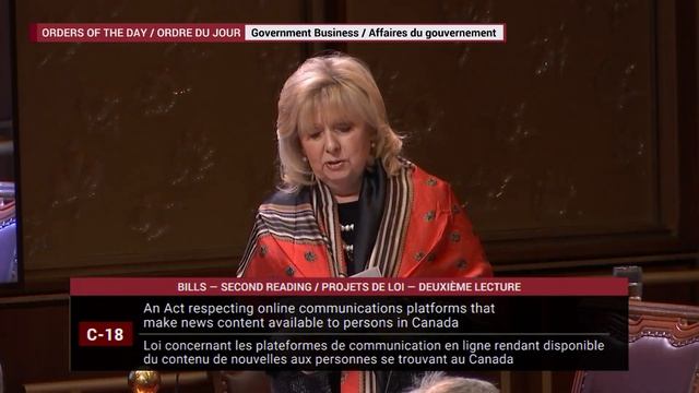Senator Pamela Wallin's Speech on C-18 (3/7/23) смотреть онлайн