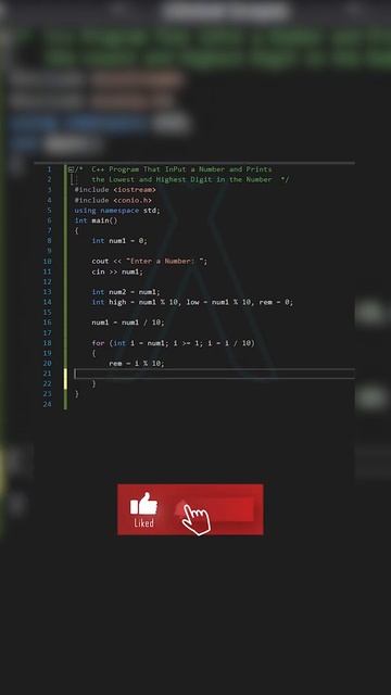 63 - Cpp | Find The Largest And Smallest Digits In A Given Number #shorts