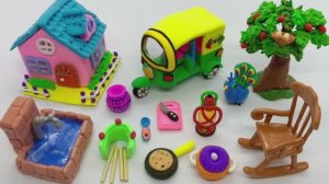 Поделки из пластилина - Как сделать из пластилина миниатюрный домик, кухонный гарнитур, рикшу, кресл