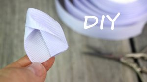 Простой цветок из репсовой ленты мастер-класс канзаши ЕленаПодарки