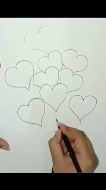 Heart Ballons Drawing Easy | #shorts | How To Draw Heart Balloons