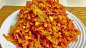 Тушеная капуста с фасолью!