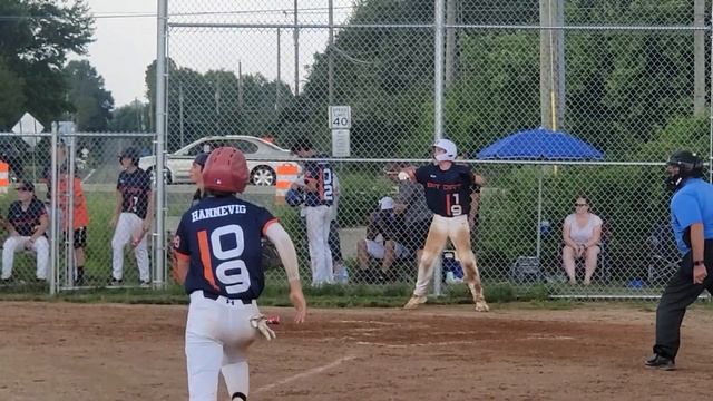 Nolan Henry (C) Delmarva Aces 14U North - STATS 7/15/23 - Out at home смотреть онлайн
