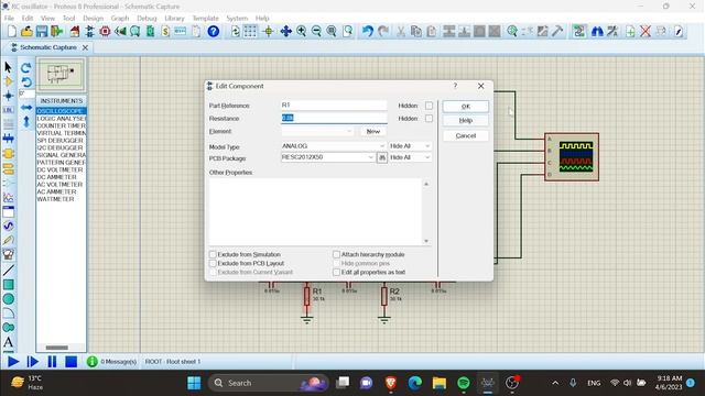 RC Oscillator using op-amp in proteus , Simulation смотреть онлайн