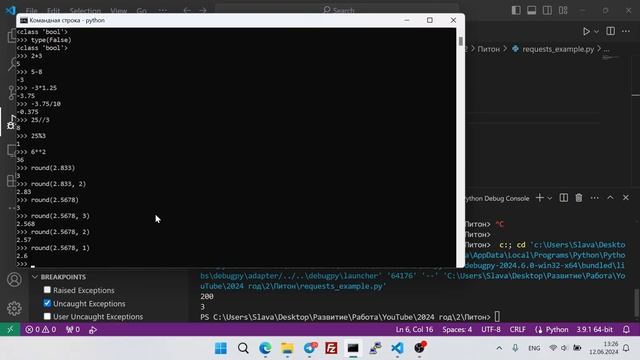 Строки и числа в Python смотреть онлайн