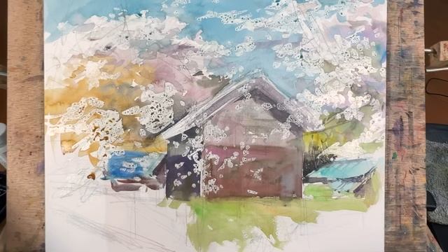 [ASMR] Painting Cherry blossoms landscape in watercolor / sound of drawing with pencil / Sakura смотреть онлайн