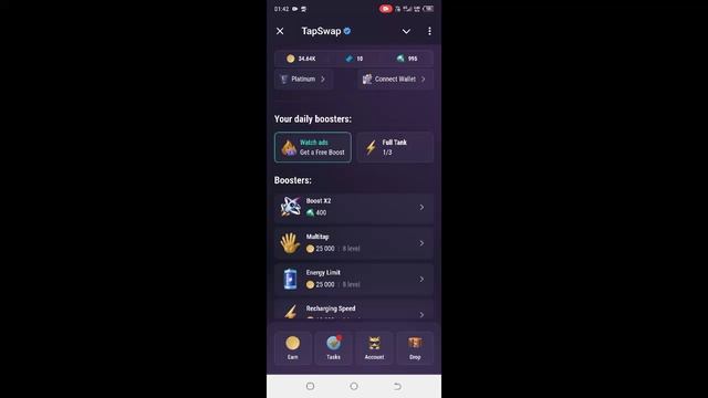 TapSwap!сезон 2!покупка автотап