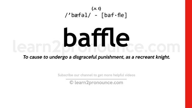 Pronunciation Of Baffle | Definition Of Baffle