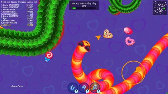 WormsZone.io #66//Valentine Worm //Rắn ăn hoa quả siêu to khổng lồ // Biggest Worm смотреть онлайн