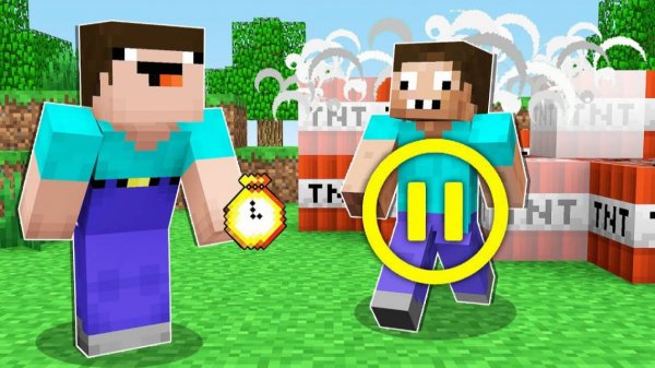 📹 НУБ ОСТАНОВИЛ ВРЕМЯ И ЗАТРОЛЛИЛ ПРО В МАЙНКРАФТ ! НУБИК И ПАУЗА ЧЕЛЛЕНДЖ ПРАНКИ НАД ПРО MINECRAF