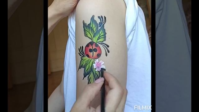 Рисую аквагрим божья коровка. смотреть онлайн